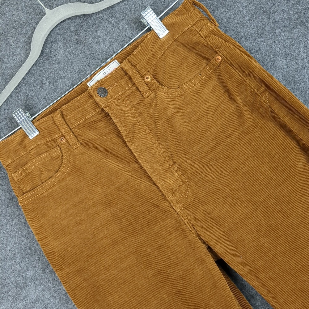 GAP Vintage Slim High Rise Corduroy Pants Women Size 28 Camel Brown‎